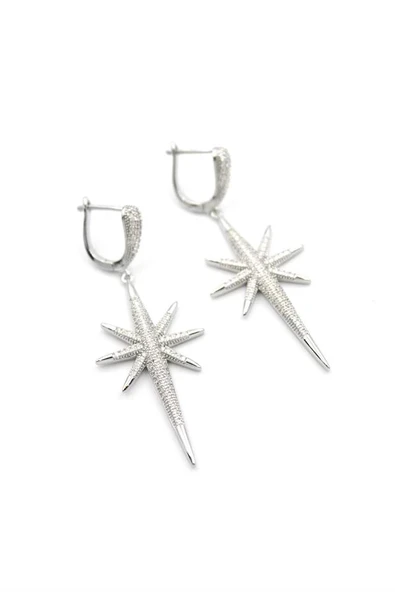 LitaeTrend Kuzey Yıldızı Küpe - Gümüş ürün görseli 1