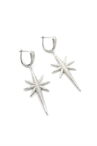 LitaeTrend Kuzey Yıldızı Küpe - Gümüş - Resim 2