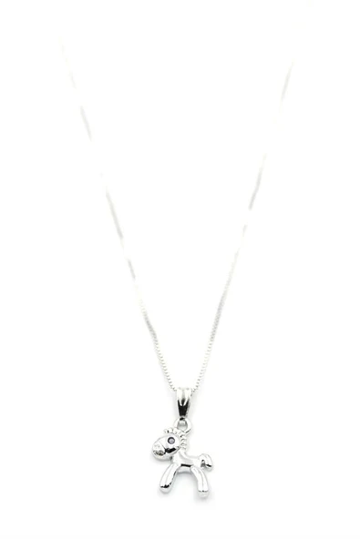 LitaeTrend Peluş At Figürü Kolye - Gümüş - Resim 2