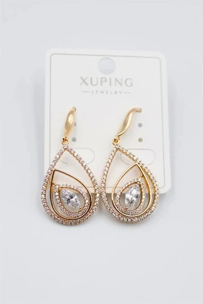 LitaeTrend Taşlı Küpe - Altın ürün görseli 1