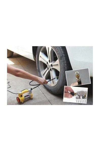 Metal Gövdeli ve Işıklı Mini Araç Hava Kompresörü (5250) - 3