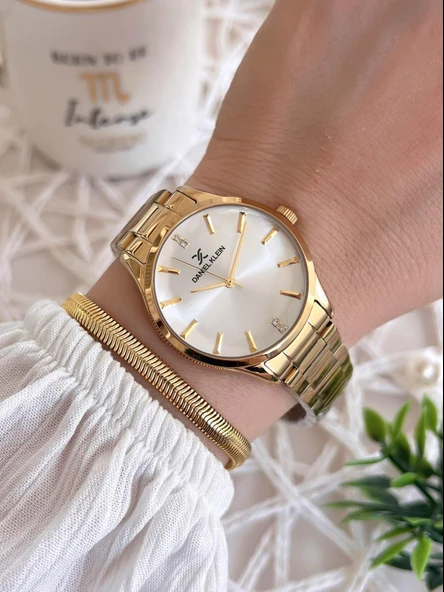 Daniel Klein Çelik Kordon 3 Atm Suya Dayanıklı Özel Tasarım Kadın Kol Saat+Bileklik VS.BLKT.0490 - Resim 2