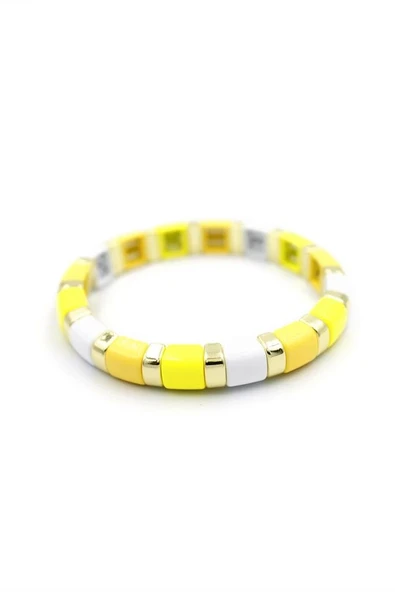 LitaeTrend Lastikli Porselen Bilezik - Sarı ürün görseli