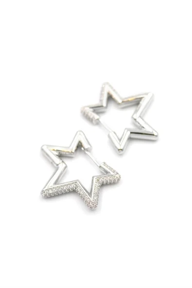 LitaeTrend Yıldız Küpe - Gümüş - Resim 2