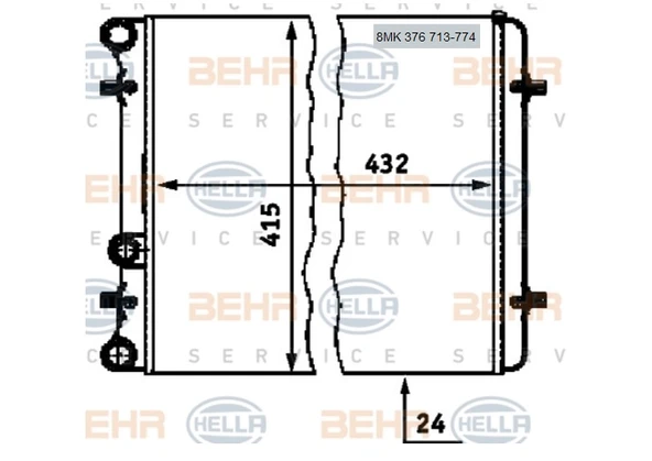 RADYATÖR 8MK376713774 GOLF-IV BORA 1.4 16V 1J0121253K ürün görseli