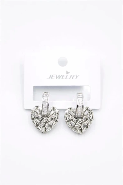 LitaeTrend Kalp Küpe - Gümüş ürün görseli 1