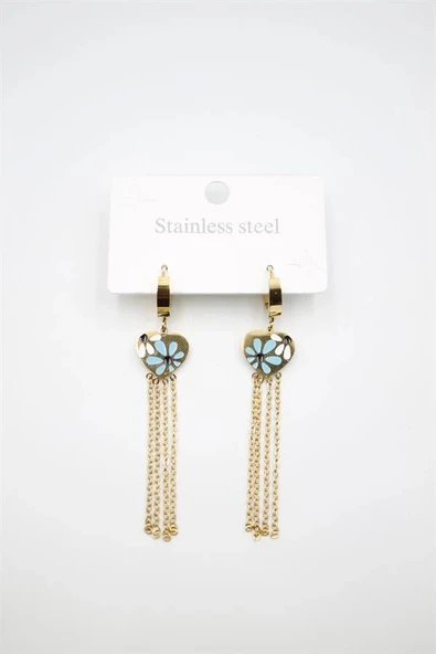 LitaeTrend Kalp Çiçek Küpe - Altın ürün görseli 1