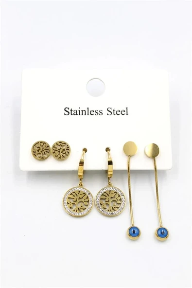 LitaeTrend 6'lı Set Küpe - Altın - Resim 2