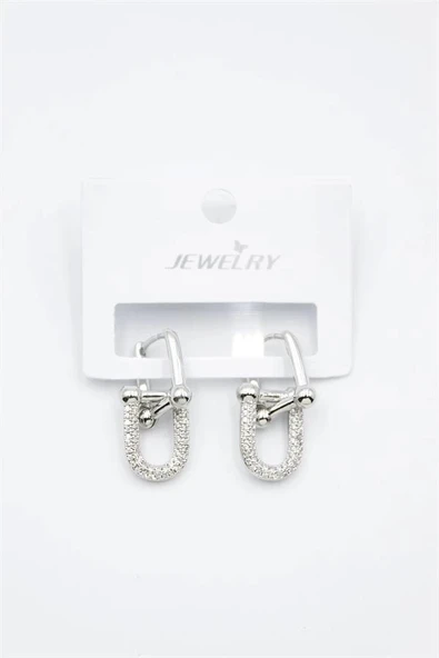 LitaeTrend Tf Zincir Küpe - Gümüş - Resim 2