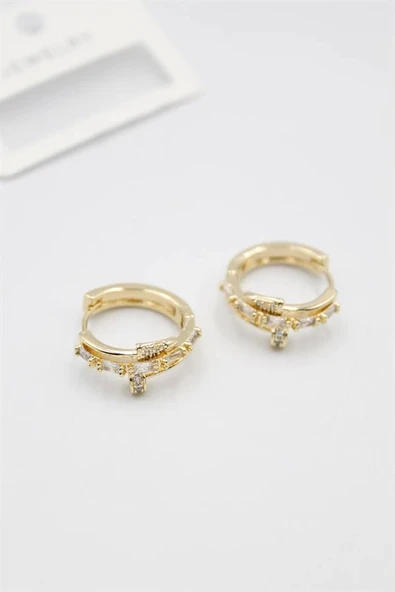 LitaeTrend Taşlı Çivi Küpe - Altın ürün görseli 1