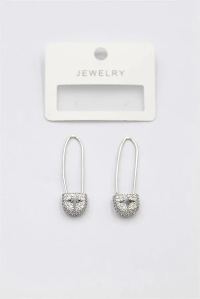 LitaeTrend Taşlı Filkete Küpe - Gümüş ürün görseli 1