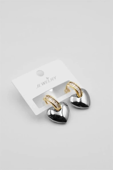 LitaeTrend Kalp Küpe - Gümüş - Resim 2