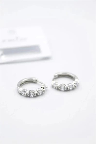 LitaeTrend Taşlı Küpe - Gümüş ürün görseli 1