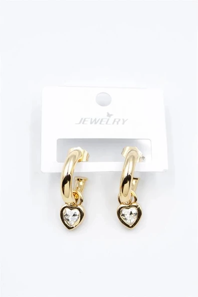 LitaeTrend Kalp Halka Küpe - Beyaz ürün görseli 1