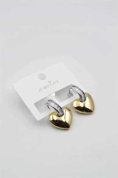 LitaeTrend Kalp Küpe - Altın - Resim 2