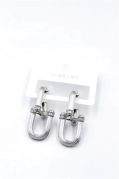 LitaeTrend Tf Zincir Küpe - Gümüş - Resim 2