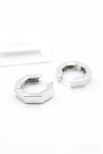 LitaeTrend Sekizgen  Küpe - Gümüş ürün görseli 1