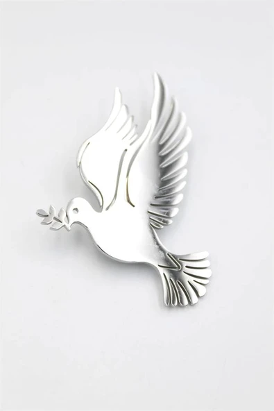 LitaeTrend Çelik Güvercin Broş - Gümüş ürün görseli 1