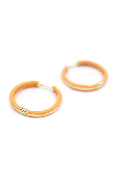 LitaeTrend Mineli Halka Küpe - Turuncu ürün görseli 1