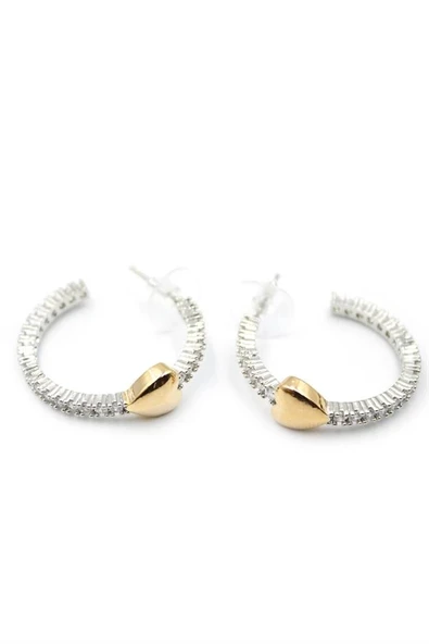 LitaeTrend Kalp Halka Küpe - Gümüş ürün görseli 1