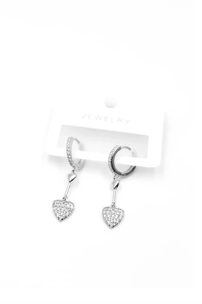 LitaeTrend Kalp Küpe - Gümüş ürün görseli 1