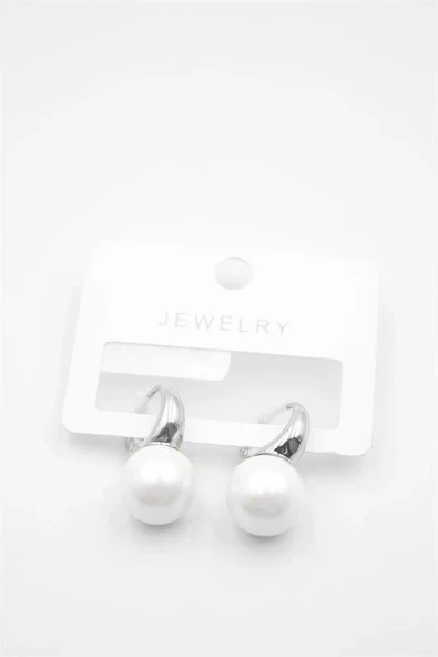 LitaeTrend İncili Küpe - Gümüş - Resim 2