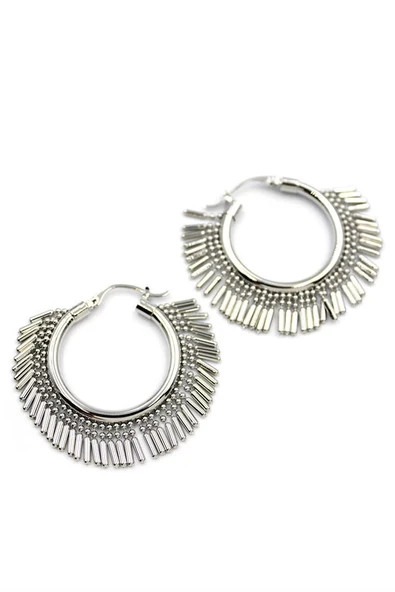 LitaeTrend Sallantılı Halka Küpe - Gümüş - Resim 2