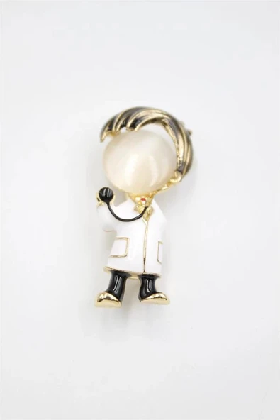 LitaeTrend Doktor Broş - Beyaz ürün görseli 1