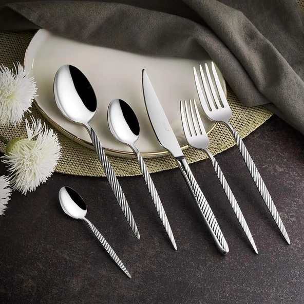 Arow Porto Gümüş 12 Kişilik 72 Parça Çatal Kaşık Bıçak Seti