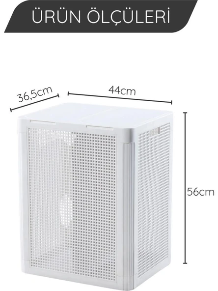 Omnipazar SY-4632 Smart Duo İki Bölmeli Kirli Çamaşır Sepeti 84 Litre - 3