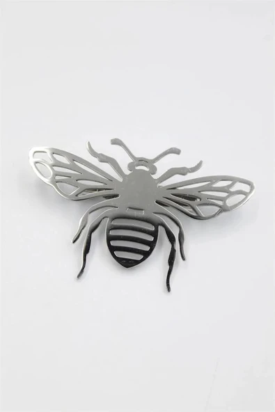 LitaeTrend Çelik Arı Broş - Gümüş ürün görseli 1