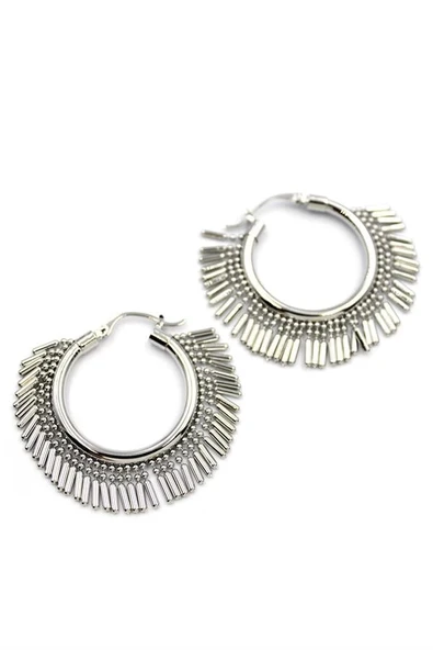 LitaeTrend Sallantılı Halka Küpe - Gümüş ürün görseli 1