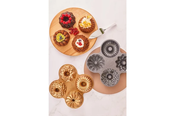 Emsan Griss 4'ü 1 Arada Kek Kalıbı - Gold - Resim 7