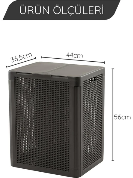 Omnipazar SY-4632 Smart Duo İki Bölmeli Kirli Çamaşır Sepeti 84 Litre - 8