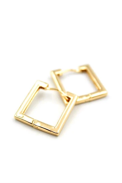 LitaeTrend Kare Halka Küpe - Altın - Resim 2