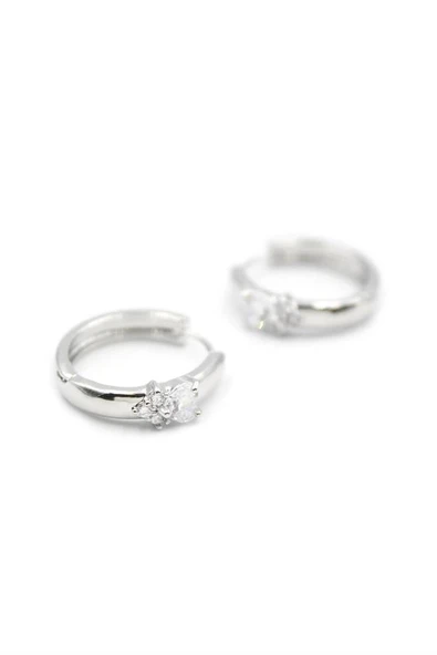 LitaeTrend Kalp Halka Küpe - Beyaz ürün görseli