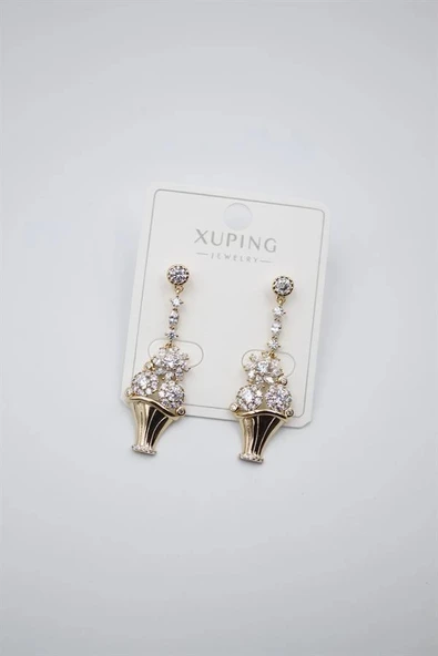 LitaeTrend Çiçek Buketi Küpe - Altın ürün görseli 1