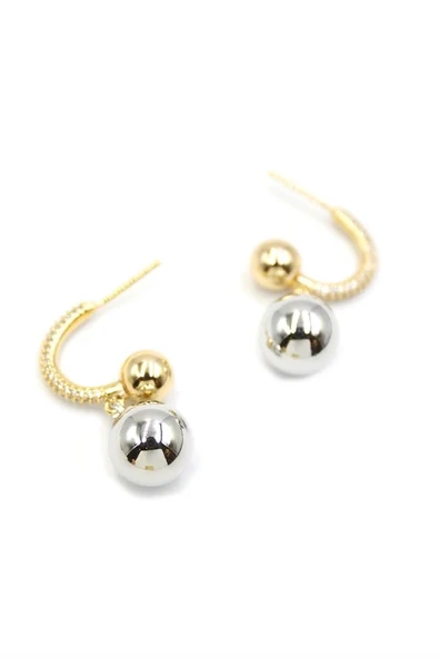 LitaeTrend Top Halka Küpe - Gümüş - Resim 2