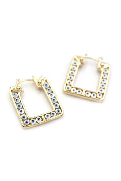 LitaeTrend Kare Nazar Küpe - Altın ürün görseli 1