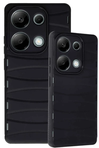Xiaomi Redmi Note 13 Pro 4G Kılıf Bibercas Silikon Kapak - Siyah - 3