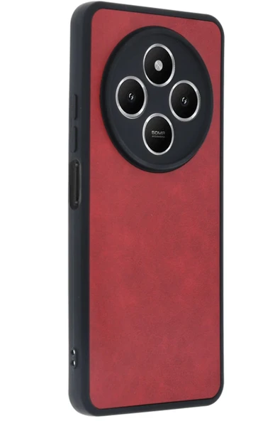 Xiaomi Redmi 14C Kılıf Aras Deri Kapak - Kırmızı - Resim 2