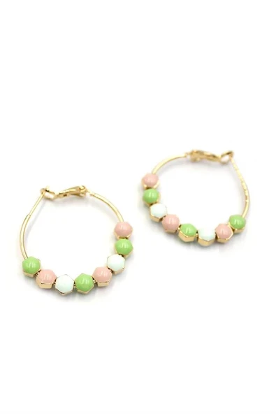 LitaeTrend Mineli Halka Küpe - Yeşil ürün görseli 1