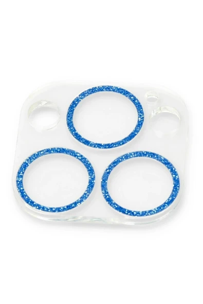 iPhone 13 Pro Max Shine Kamera Lens Koruma Cam - Mavi - Resim 2