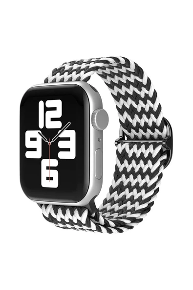 Apple Watch 42mm Star Kordon - Zigzag Siyah-Beyaz ürün görseli