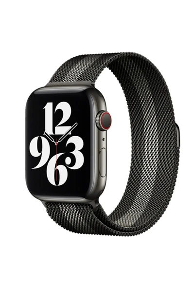 Apple Watch 38mm Metal Mıknatıslı Kordon - Siyah-Beyaz ürün görseli