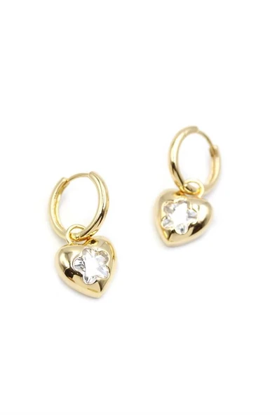 LitaeTrend Kalp Küpe - Altın - Resim 2