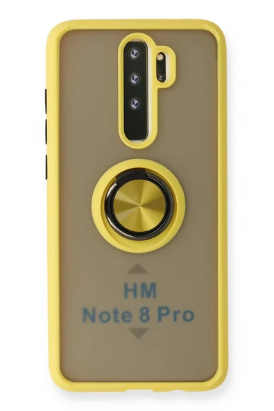 Xiaomi Redmi Note 8 Pro Kılıf Montreal Yüzüklü Silikon Kapak - Sarı - 1