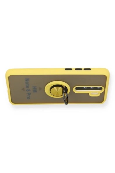 Xiaomi Redmi Note 8 Pro Kılıf Montreal Yüzüklü Silikon Kapak - Sarı - 3