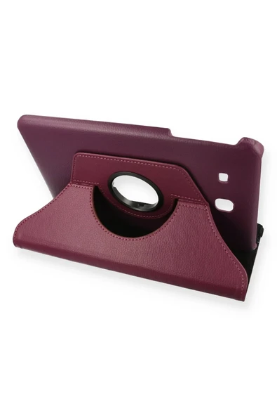 Samsung Galaxy T560 Tab E 9.7 Kılıf 360 Tablet Deri Kılıf - Mürdüm ürün görseli