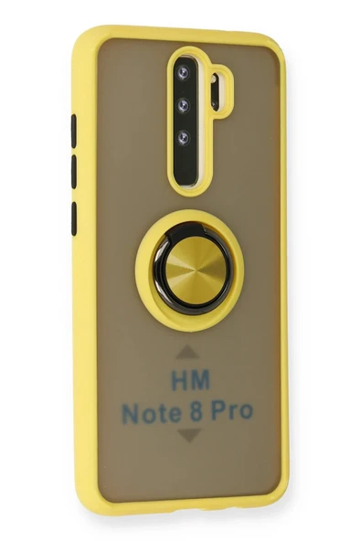 Xiaomi Redmi Note 8 Pro Kılıf Montreal Yüzüklü Silikon Kapak - Sarı - 2